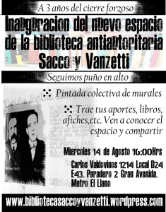 Sacco y Vanzetti - Reapertura cartel
